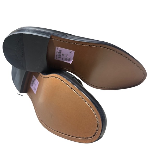 Ralph Lauren Baleric Derby Shoes Mens 13 D Black Calf Leather Made in Italy NEW - Picture 6 of 8